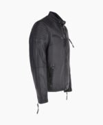 Men's Leather Biker Jacket Black Raleigh