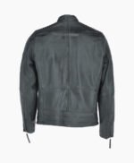 Men's Leather Biker Jacket Green Raleigh