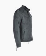 Men's Leather Biker Jacket Green Raleigh