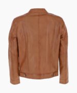 Men's Leather Biker Jacket Tan Oakland