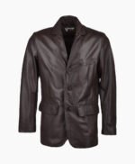 Men's Leather Blazer Brown Galesburg