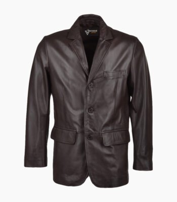 Men's Leather Blazer Brown Galesburg