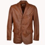 Men's Leather Blazer Tan Galesburg