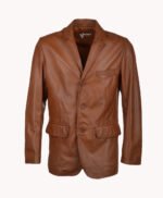 Men's Leather Blazer Tan Galesburg