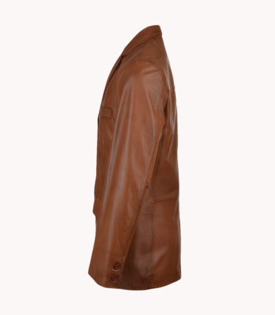 Men's Leather Blazer Tan Galesburg