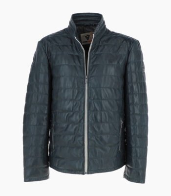 Men's Leather Jacket Navy Anaheim