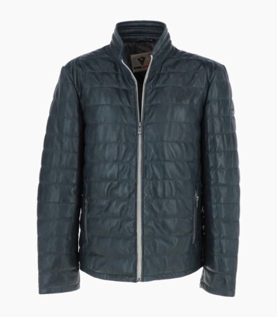 Men's Leather Jacket Navy Anaheim