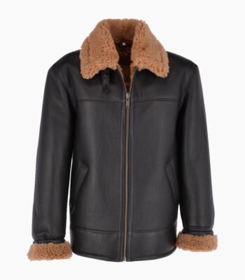 Men's Sheepskin Jacket Black Ginger Colorado