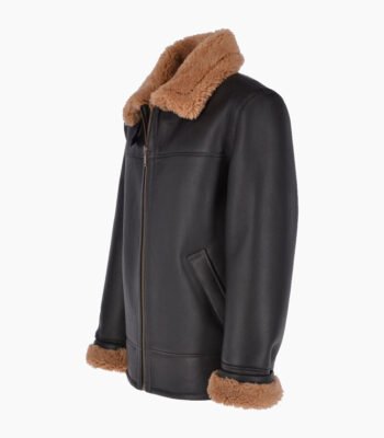 Men's Sheepskin Jacket Black Ginger Colorado
