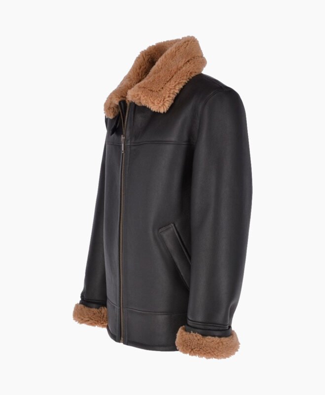 Men's Sheepskin Jacket Black Ginger Colorado