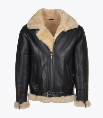 Men's Sheepskin Jacket Black Miami