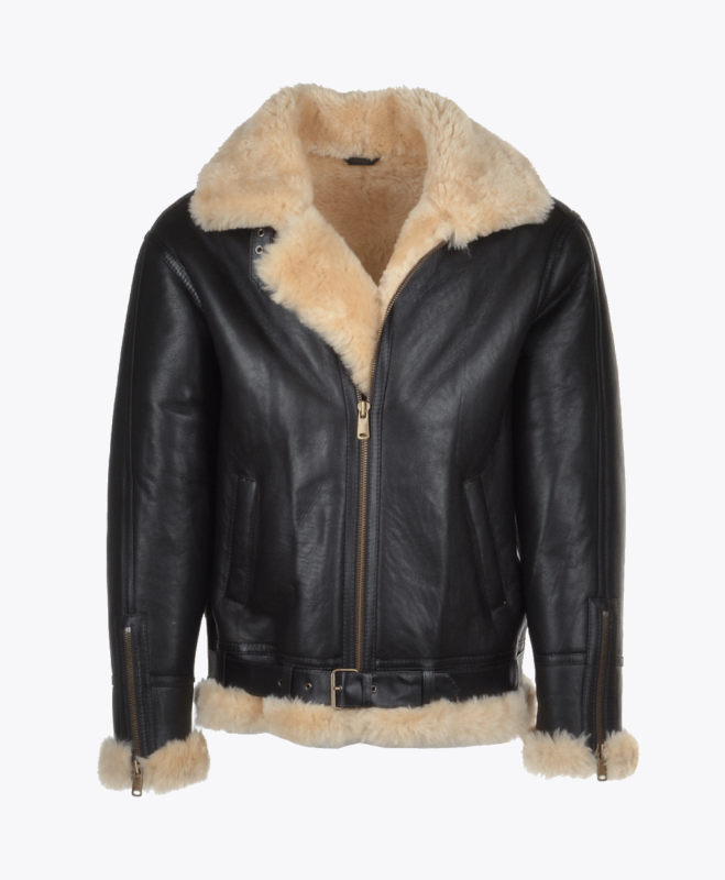Men's Sheepskin Jacket Black Miami