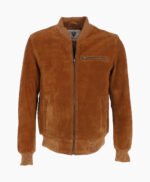 Men's Suede Bomber Jacket Tan Mesa