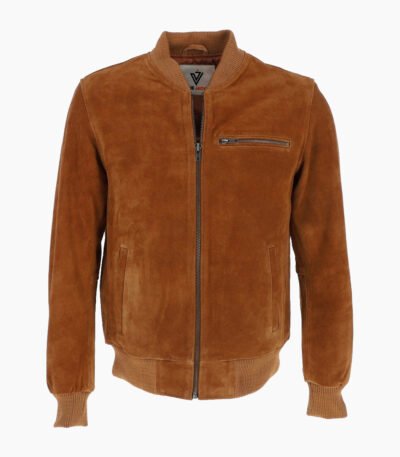 Men's Suede Bomber Jacket Tan Mesa