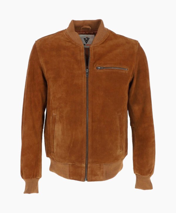 Men's Suede Bomber Jacket Tan Mesa