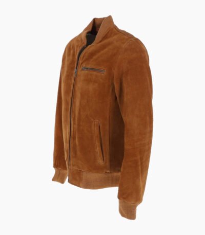 Men's Suede Bomber Jacket Tan Mesa