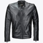 Men's Leather Biker Jacket Black Corpus