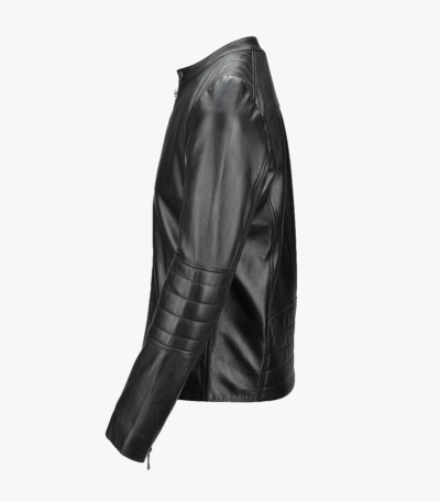 Men's Leather Biker Jacket Black Corpus