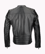 Men's Leather Biker Jacket Black Corpus