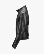 Men's Leather Biker Jacket Black Irvine
