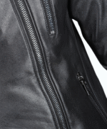 Men's Leather Biker Jacket Black Irvine