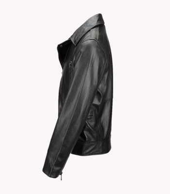Men's Leather Biker Jacket Black Pittsburgh
