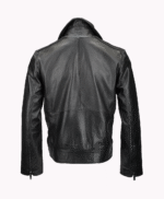 Men's Leather Biker Jacket Black Pittsburgh