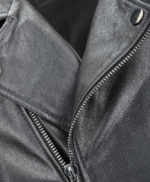 Men's Leather Biker Jacket Black Pittsburgh