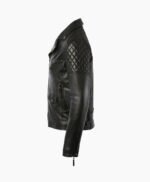 Men's Leather Biker Jacket Black Saint