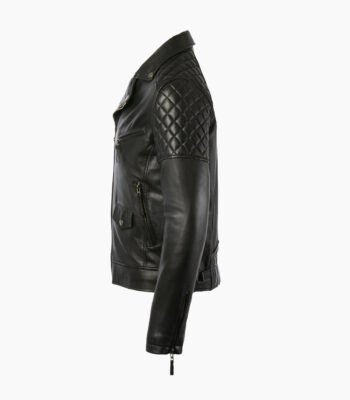 Men's Leather Biker Jacket Black Saint