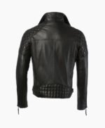 Men's Leather Biker Jacket Black Saint