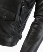 Men's Leather Biker Jacket Black Saint