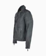 Men's Leather Biker Jacket Green Henderson