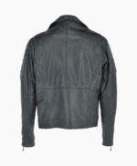 Men's Leather Biker Jacket Green Henderson