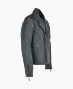 Men's Leather Biker Jacket Green Henderson