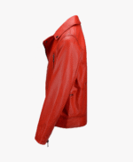 Men's Leather Biker Jacket Red Pittsburgh