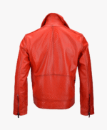 Men's Leather Biker Jacket Red Pittsburgh