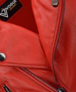 Men's Leather Biker Jacket Red Pittsburgh