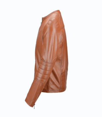 Men's Leather Biker Jacket Tan Corpus