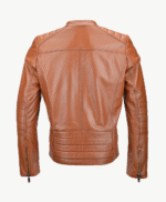 Men's Leather Biker Jacket Tan Corpus