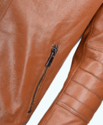 Men's Leather Biker Jacket Tan Corpus