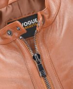 Men's Leather Biker Jacket Tan Corpus