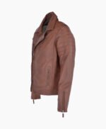 Men's Leather Biker Jacket Tan Henderson