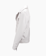 Men's Leather Biker Jacket White Pittsburgh