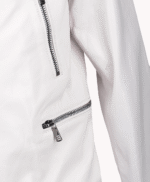 Men's Leather Biker Jacket White Pittsburgh