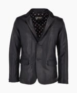 Men's Leather Blazer Black Newark
