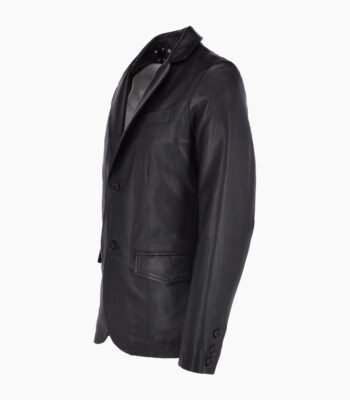 Men's Leather Blazer Black Newark