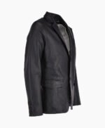 Men's Leather Blazer Black Newark