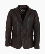 Men's Leather Blazer Brown Newark