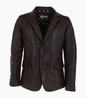 Men's Leather Blazer Brown Newark